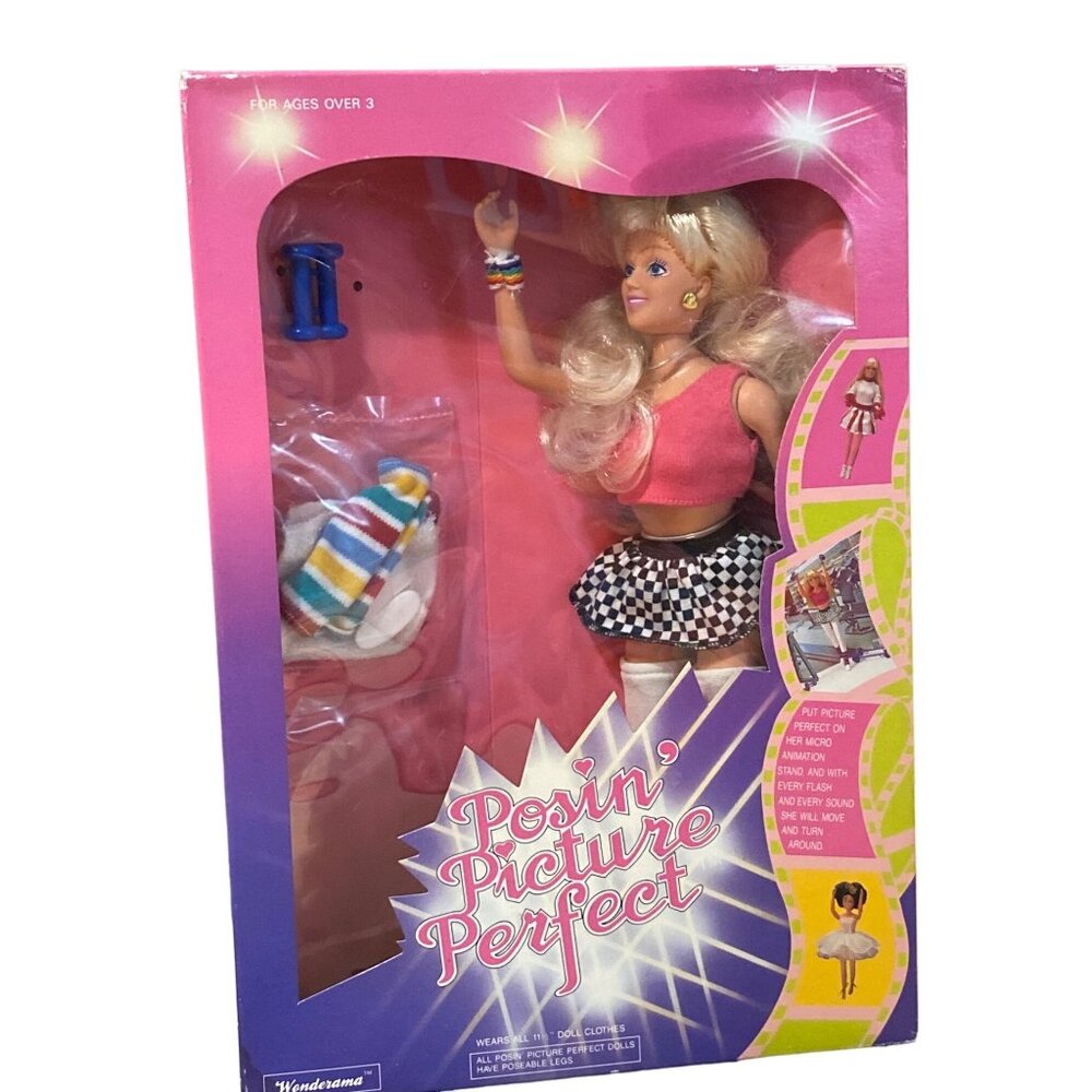 Vintage 1990 Precious POSIN' Picture Perfect WONDERAMA Doll workout nib